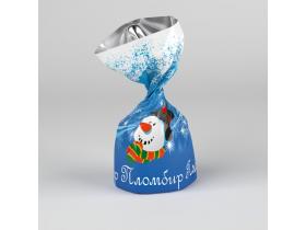 Весовые шоколадные конфеты в новогоднем этикете