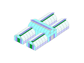 Промышленные мультитуннелные теплицы с галереей