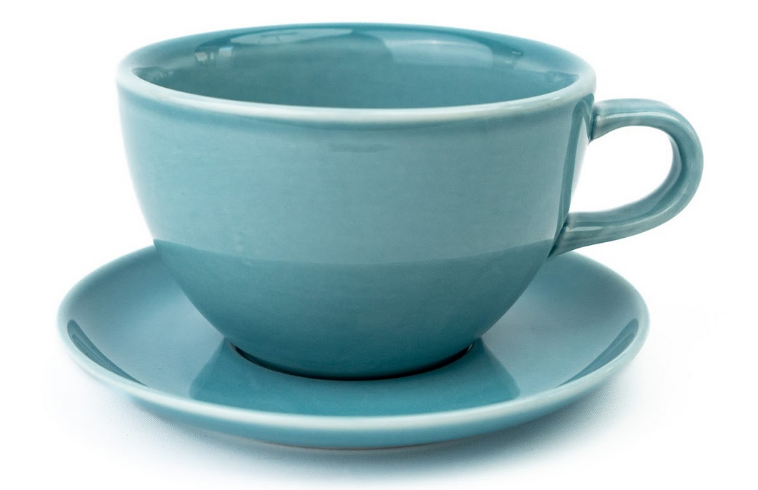 Кофейная пара RISE BASE 320мл голубая (фарфор)