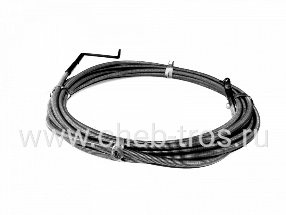 Сантехнический канализационный трос для прочистки труб ТС-14, L-10 м Чебтрос 