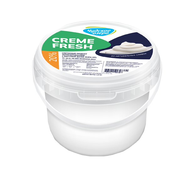 Натуральная термизированная сметана «чудское озеро» creme fresh