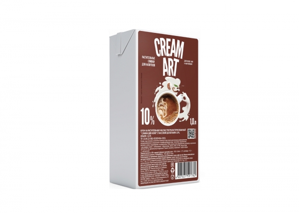 Растительные сливки Creamart 10% для кофе